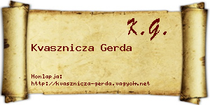 Kvasznicza Gerda névjegykártya
